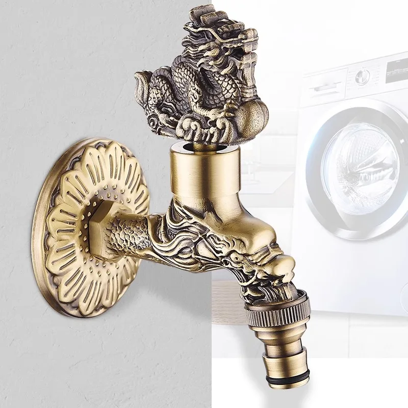 Imagem -02 - Dragão Esculpido Bidcock Faucet para Jardim Antique Mop Faucet Máquina de Lavar Roupa Banheiro ao ar Livre 811573