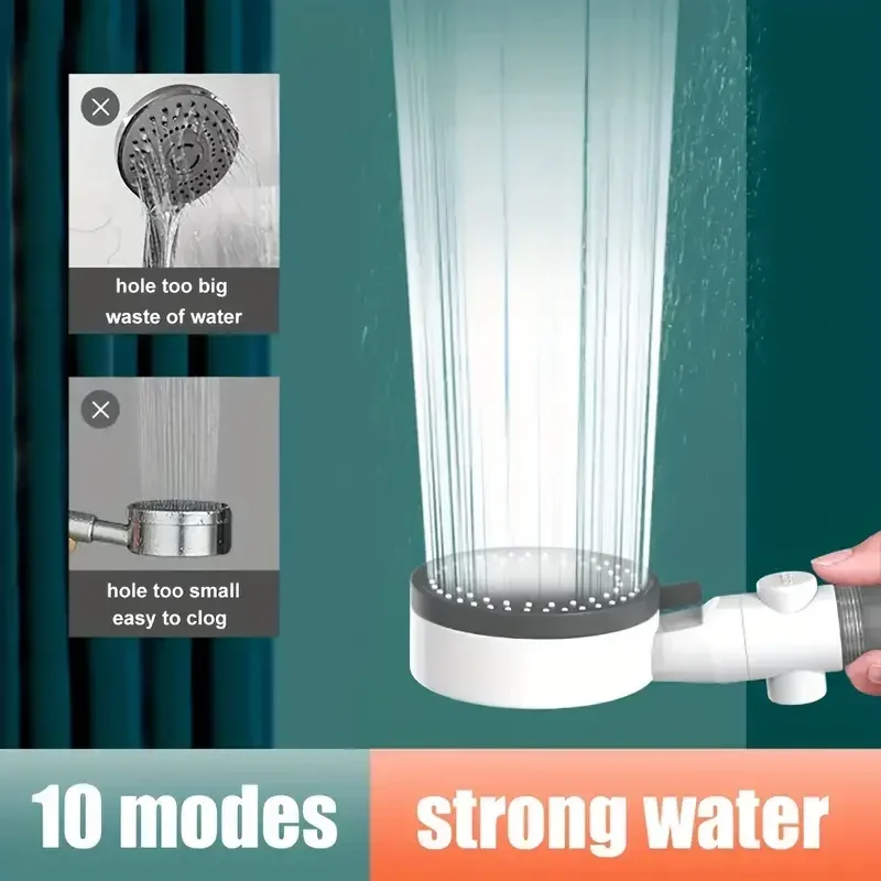 High Quality 8 Mode Shower Head Water Filter Adjustable High Pressure Shower Portable One-Key Stop Shower Bathroom Accessories