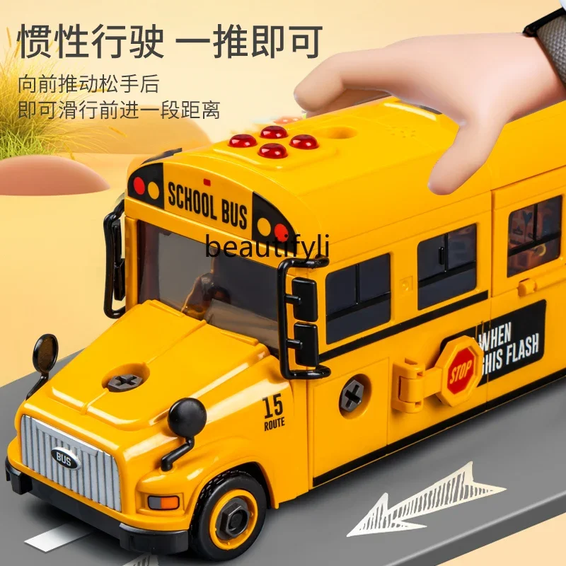 School Bus Baby Bus, Educational Toys 2 Open Door Boy Bus Model