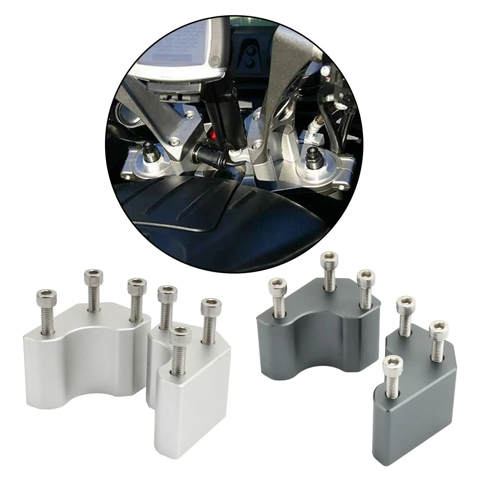 

Handlebar Fat Bar Mount Risers Extender CNC Aluminum Motorcycle Handlebar 51mm Lift for Kawasaki GTR1400 2008-2019