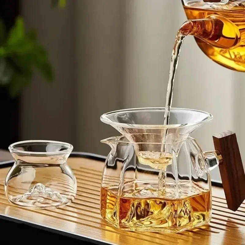 Glass Tea Strainer Exquisite Tea Strainer Large-diameter Integrated High-end Filter A Complete Set of New Two-piece Set