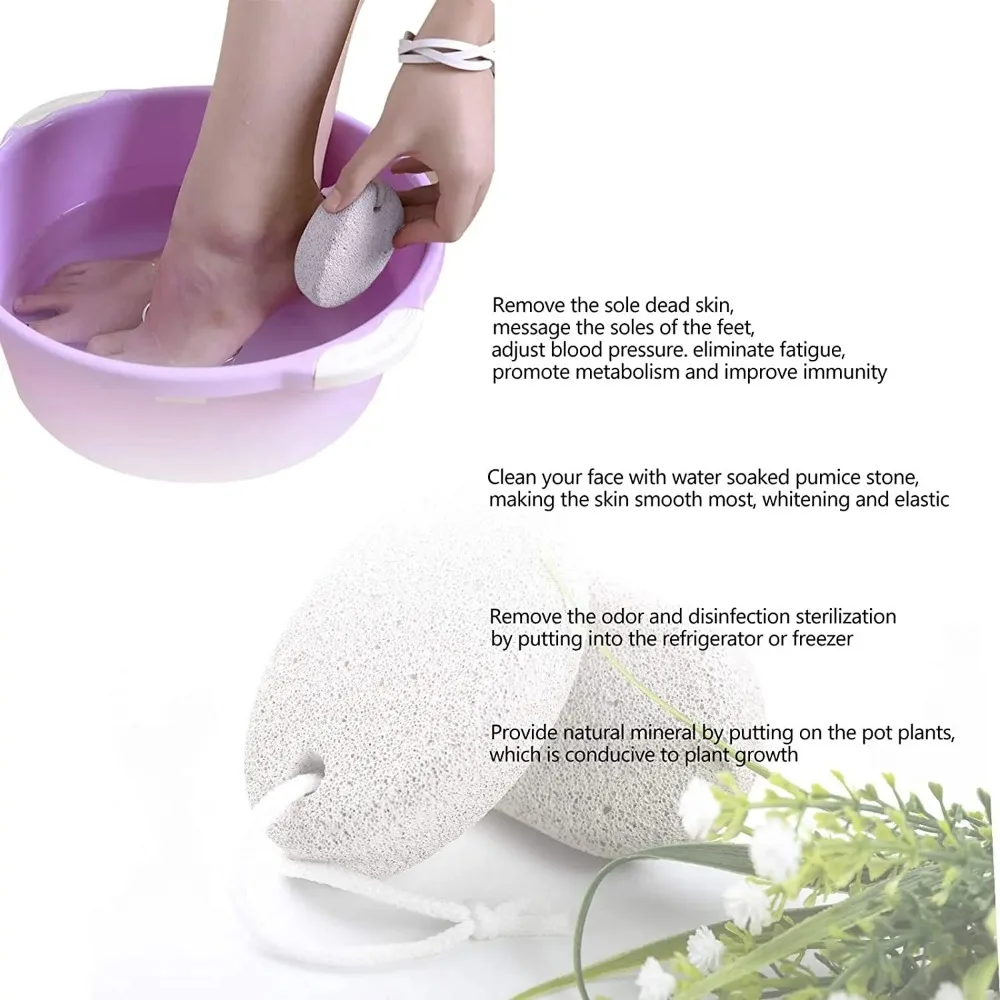 楕円形の天然軽石石足角質剥離ツールアクセサリー研削足石ハードフットスクラバー