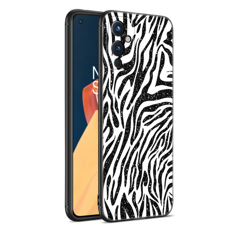 Fashion Zebra Pattern Black Silicone Phone Case For OnePlus 9R 10R 11R 12R ACE 2 Pro 2V 3V Nord CE 2 3 Lite 4 N10 N20 N30 SE 5G