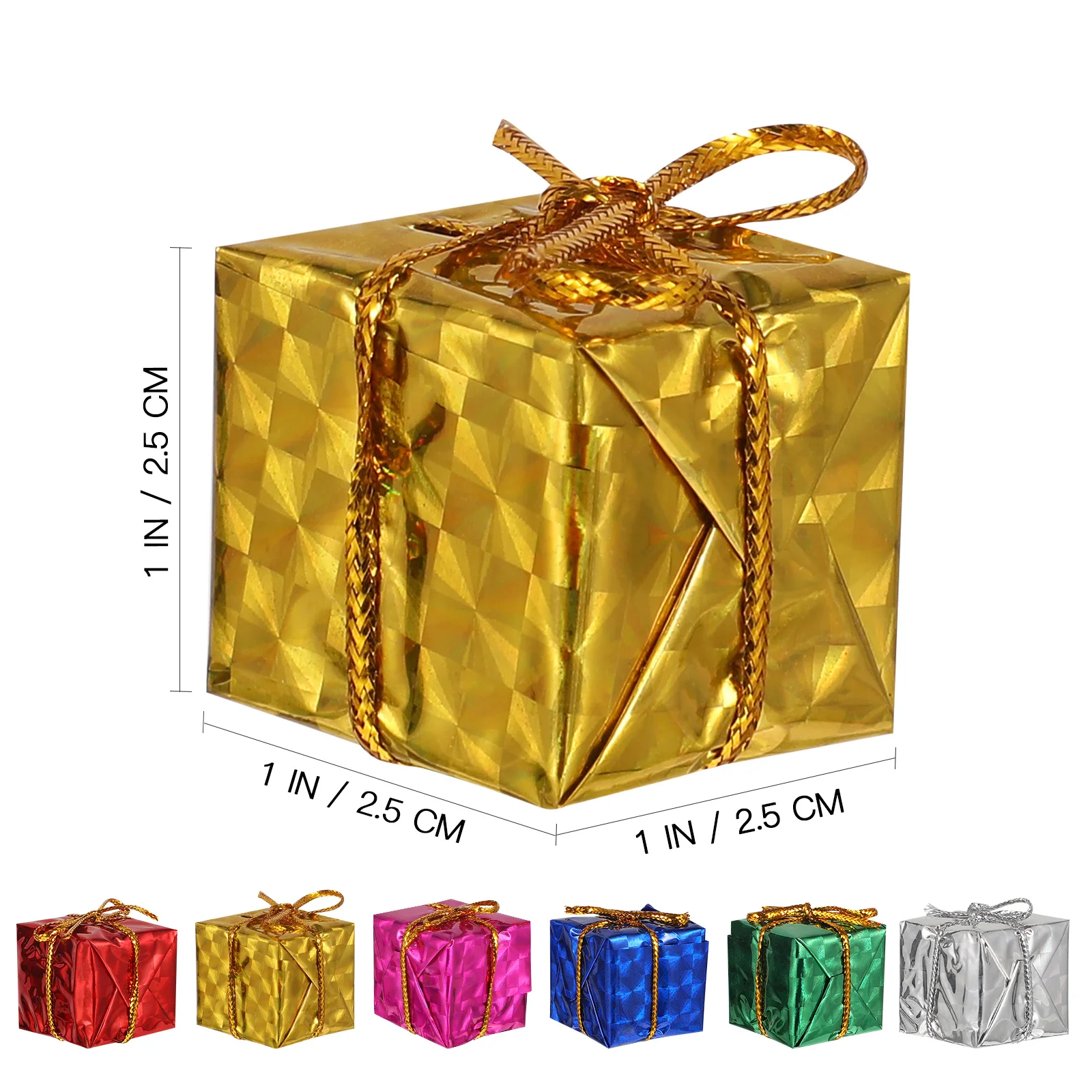 24pcs Christmas Tree Hanging Decorations Small Gift Boxes Mini Present For Xmas Party Favors Indoor Outdoor Holiday Ornament