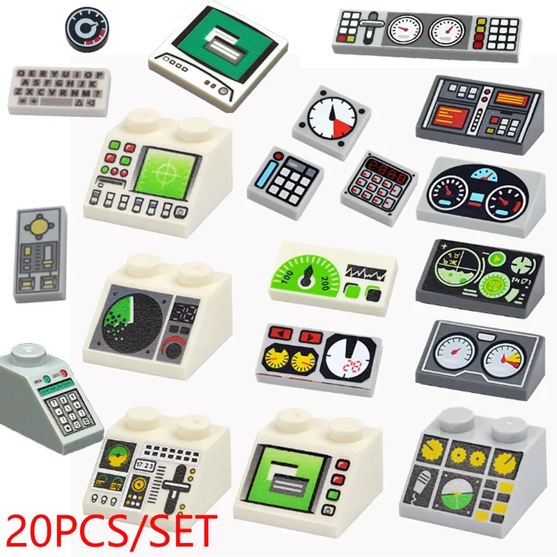 MOC ビルディングブロックプリントミニレンガフィギュア装飾コンピュータコントローラマシンモデルアクセサリー食品看板 DIY おもちゃ