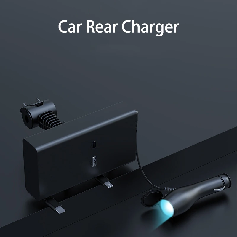 Multifunctional Car Phone Charger Car Rear Seats Retractable Quick USB Charger for iPhone Xiaomi Huawei