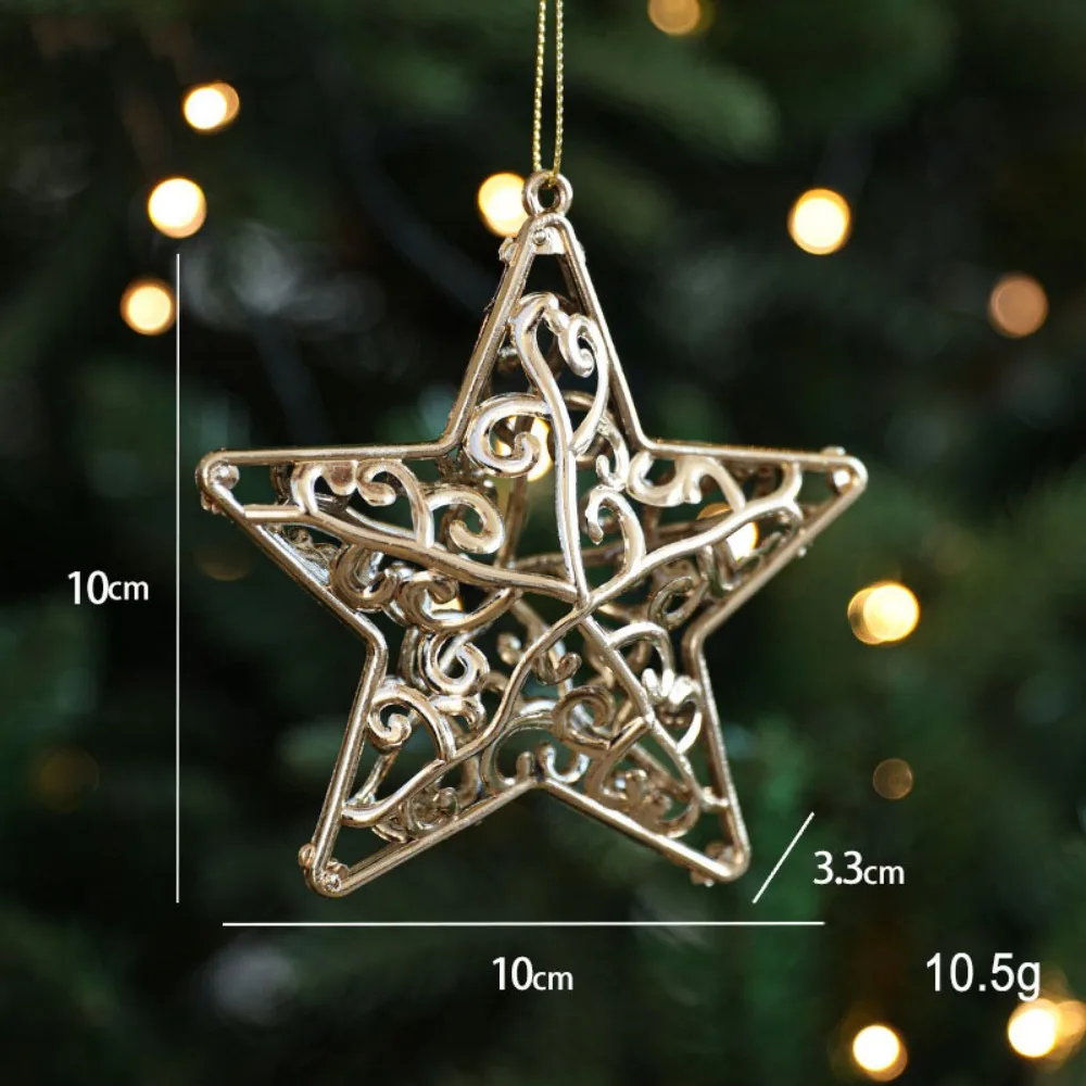 

Plastic Christmas Gold Plating Hanging Pendant Elk Snowflake Christmas Tree Ornaments Butterfly Decorative Angel Xmas Pendants