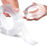 Nano Tape Double Sided Tape Transparent Reusable Waterproof Adhesive Tapes Cleanable Kitchen Bathroom Supplies Tapes 1/3/5M