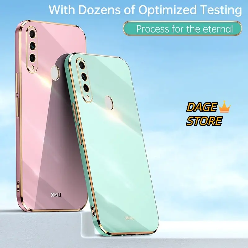 Casing for Oppo A31 2020 A8 Solid Color Straight Edge 6D Plating Phone Case Soft Cover