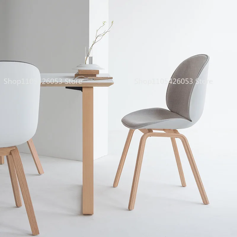 Desk Chair, Comfortable, Sedentary, Soft Bag, Creative, Home, Study, Shell Chair, Solid Wood, Beetle