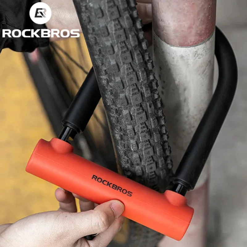 ROCKBROS Fahrradschloss mit lokalem Versand, diebstahlsicher, U-förmig, geeignet für Elektroroller, Fahrräder und Motorräder.