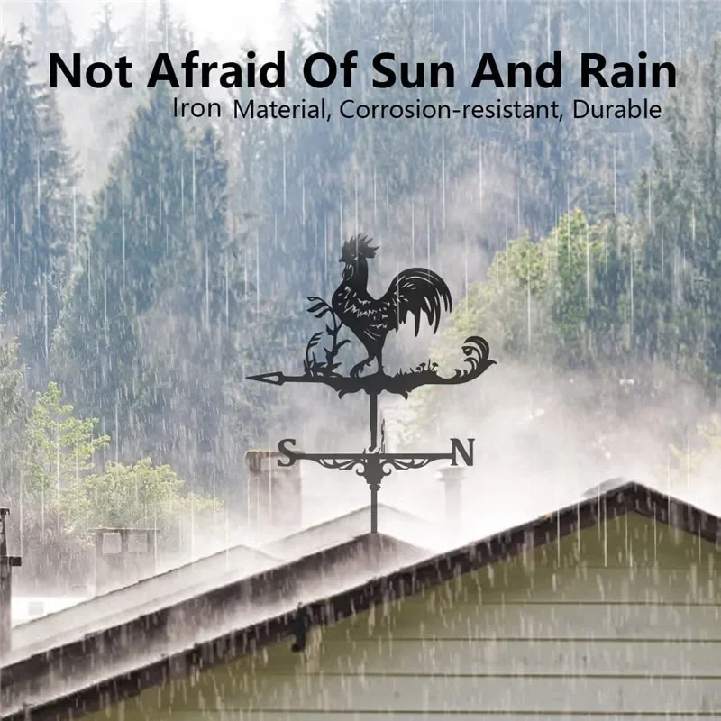 Stainless Steel Rooster Weathervane Weather Vane Yard Garden Barn Ornament Collies Shed Kit Weather Vanes Roofs Dropshipping view 5