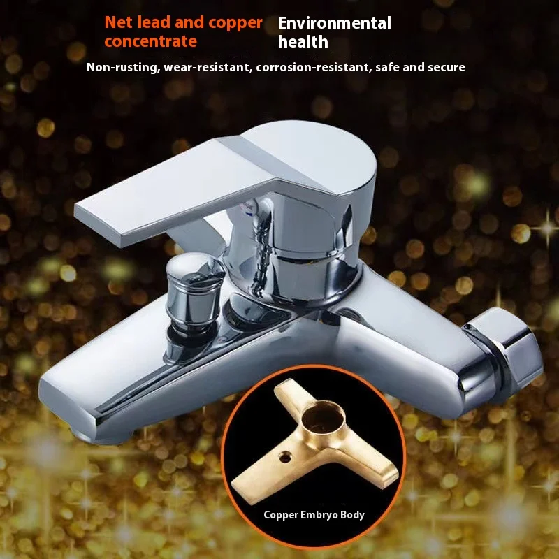 Home Bathroom Triple Shower Faucet Support Hot and Cold Water Faucet Bath Bath Mixer Valve Shower Set Bathroom Accessories