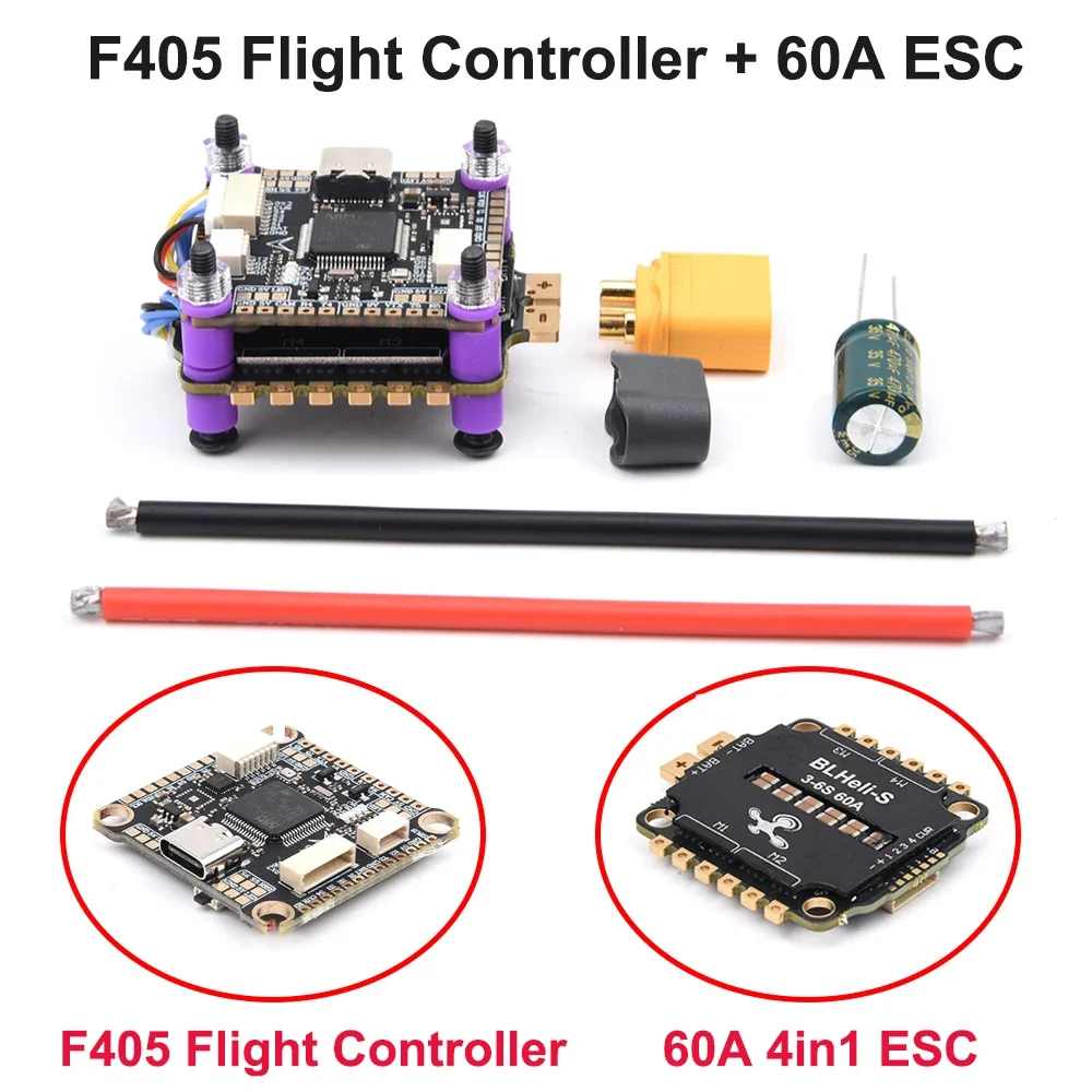Floupe-Contrôleur de Vol F405HD / F7 F722/F4 V3S Plus David + 45A / 60A 4 en 1 BLheli _ S ESC Stacks 30.5x30.5mm pour RC FPV Inboulon Drone