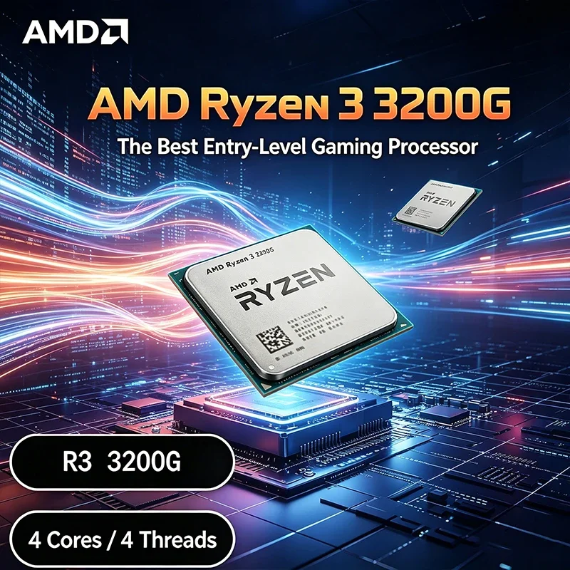

AMD Ryzen 3 3200G Processor 4-Core 4-Thread 3.6GHz Base 4.0GHz Max Boost AM4 Socket L3 Cache 65W TDP with Radeon Vega 8 Graphics