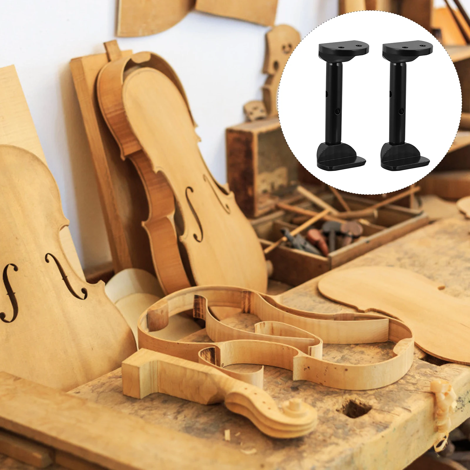 Śruby mocujące podbródek skrzypcowy 3/4, wspornik podbródkowy 4/4, zacisk do podbródku altówki, mosiądz