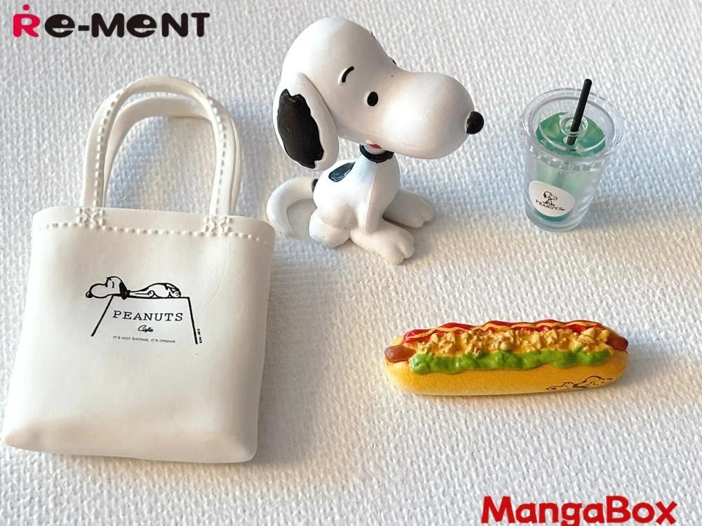 مجموعة لعب مصغرة من Re-ment سنوبي يلتقيك في مقهى الفول السوداني العصرية دمية الحلي تحصيل شخصيات الحركة لعبة للبالغين #6