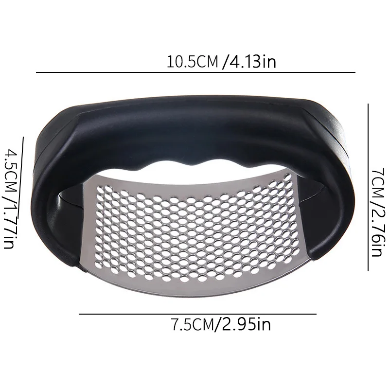 Stainless Steel Garlic Press 10cm, Manual Mincer Tool. Heavy Duty, Easy Clean, for Cooking