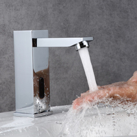 Bathroom Touchless Faucet Toilet Basin Sink Infrared Motion Sensor Tap Deck Mounted Intelligent Automatic Square Faucet