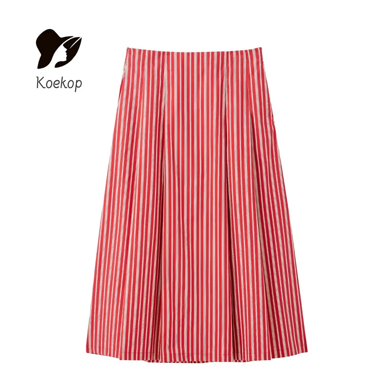 Koekop المرأة أزياء مثير مخطط الرسن البنطال القصير و خمر عالية الخصر متاهة المرأة شيك السيدات الرسن تنورة