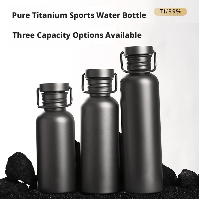 

Pure titanium sports water bottle, portable camping water bottle for outdoor cycling, lightweight outdoor camping water bottle