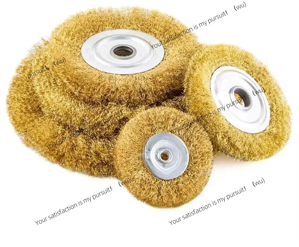 For Metal Derust Wood Deburring 100/125/150mm Copper Wire Wheel Pure Brush For Bench Grinder Flat Type Polishing Abrasive Tool