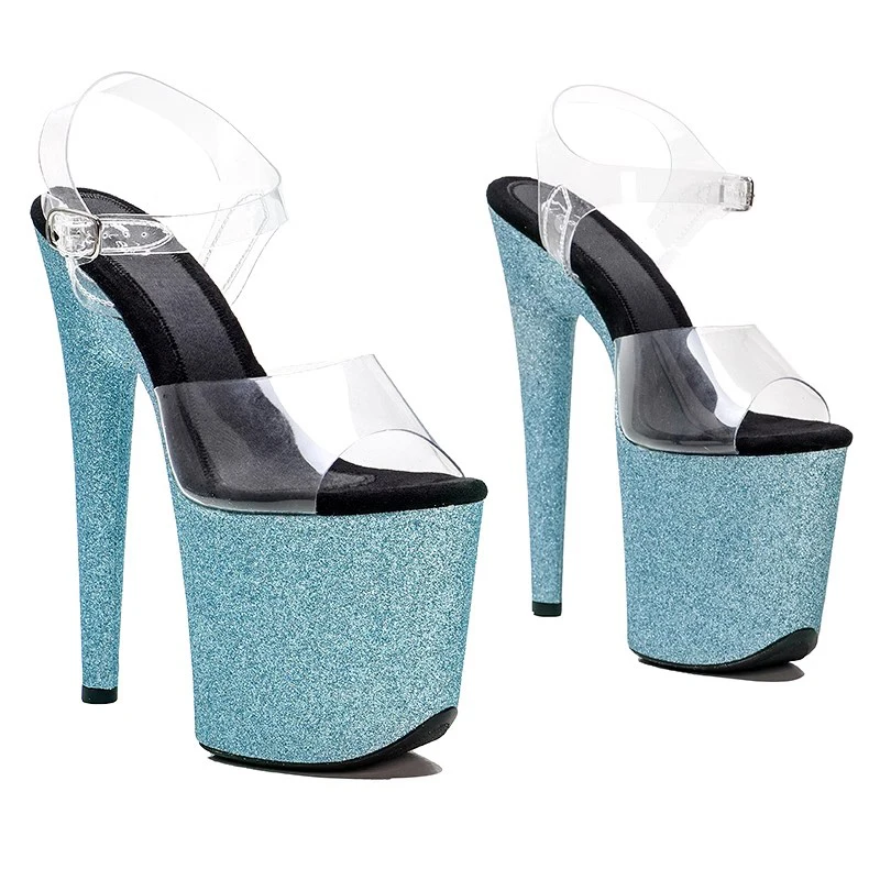 

New 20CM/8inches PVC Upper Sexy Exotic High Heel Platform Party Sandals Pole Dance Shoes Model Shows Sandals 061