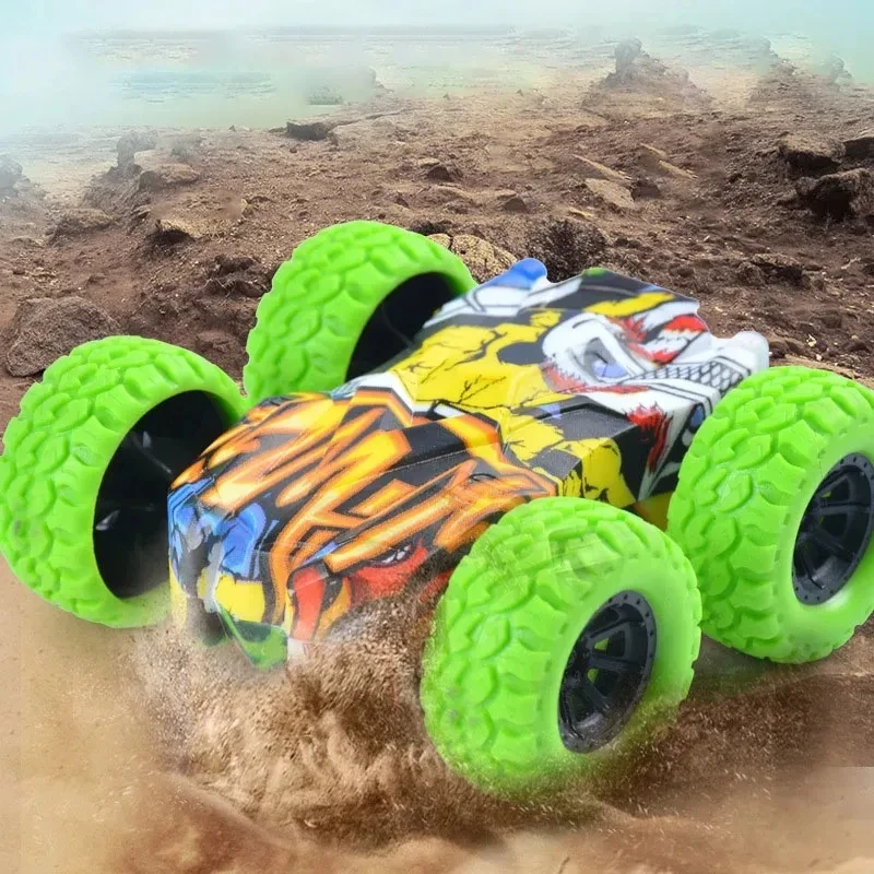 Children\'s Toy Excavator Inertial Four-wheel Drive Stunt Off-road Vehicle Boy Toy Car Children Stall Wholesale