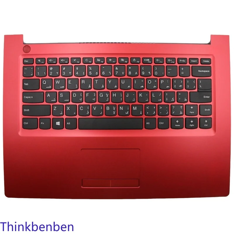 ara-アラビア語レッドキーボード大文字パームレストシェルカバー-lenovo-ideapad-310-14-14isk-14ikb-14iap-5cb0m29347用