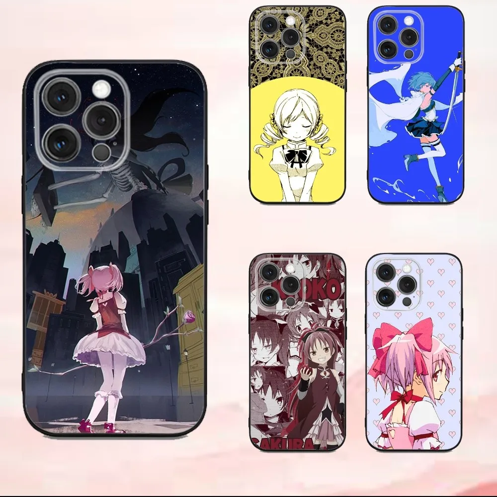 

Puella Magi Madoka Magica Phone Case For iPhone16,se4,15,14,13,12,11,Pro,X,XS,Max,XR,Plus,Mini Soft Black Cover
