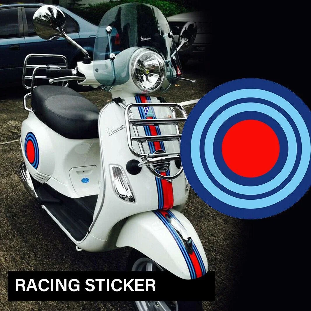 For 2x Sticker Racing Big Sticker Vespa Decor Target Gulf Martini Race Number 3F-