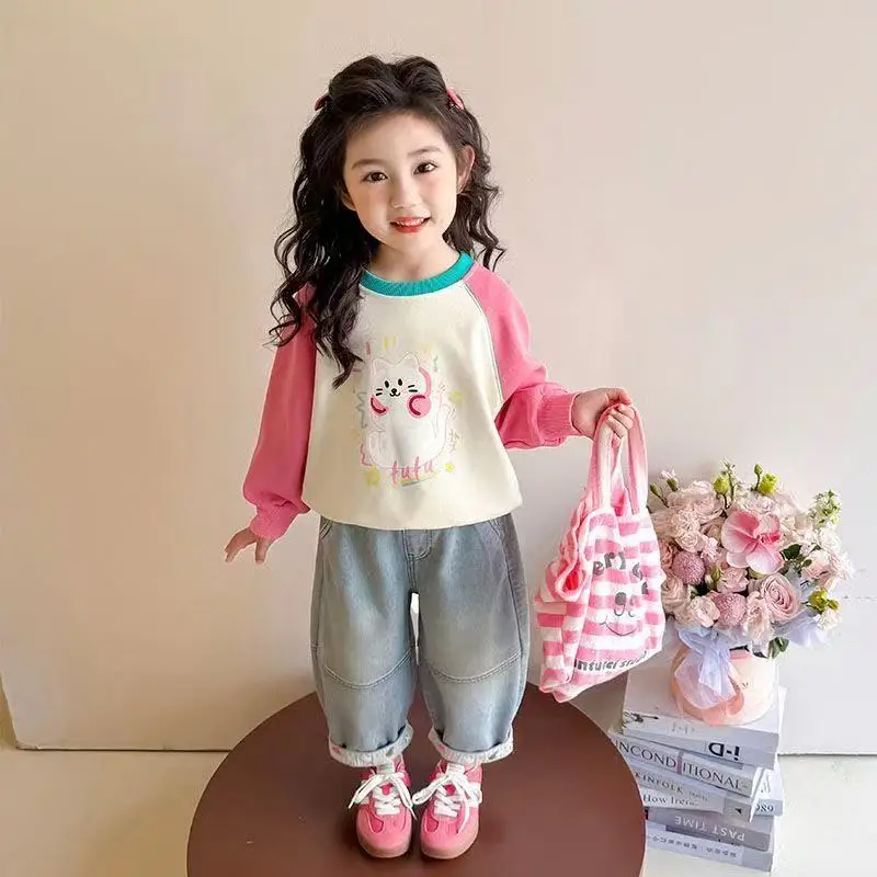 

Детские брюки, удобная одежда для малышей, детские джинсы для девочек 90-140 см, брюки отличного качества, хлопок, новый повседневный стиль