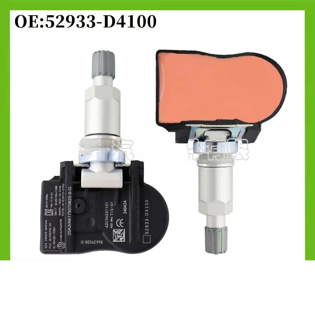 

52933-D4100 1/4pcs TPMS Tire Pressure Monitor Sensor for Hyundai Kia K5 Soul Niro Optima Elantra Genesis Ioniq Kauai Kona