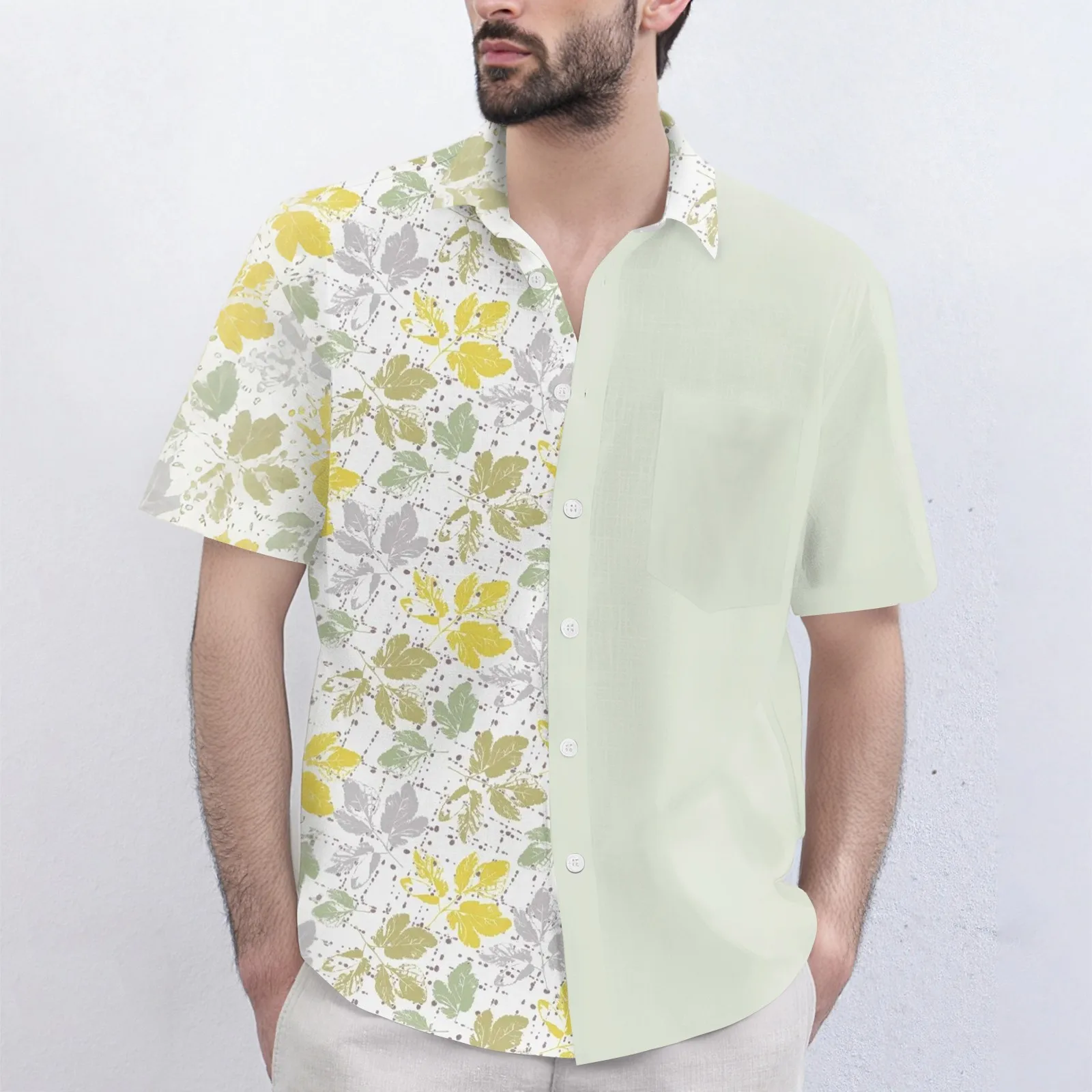 

Casual Shirts For Man New Men'S Fashion Loose Short-Sleeved Shirt With A Lapel Comfortable Button Top Men'S Clothing Polo Shirt