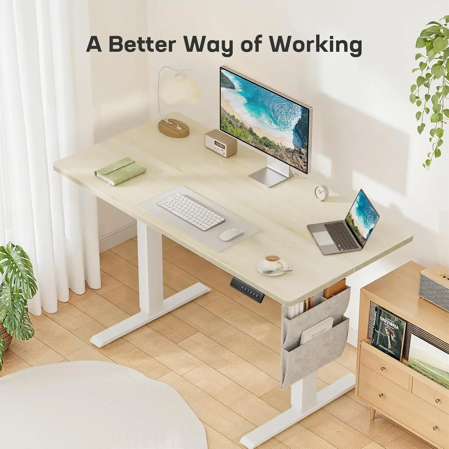 [New Arrival!]48x24 Electric Standing Desk - Adjustable Height Computer Desk with Memory Presets, Storage Bag & Cable Management
