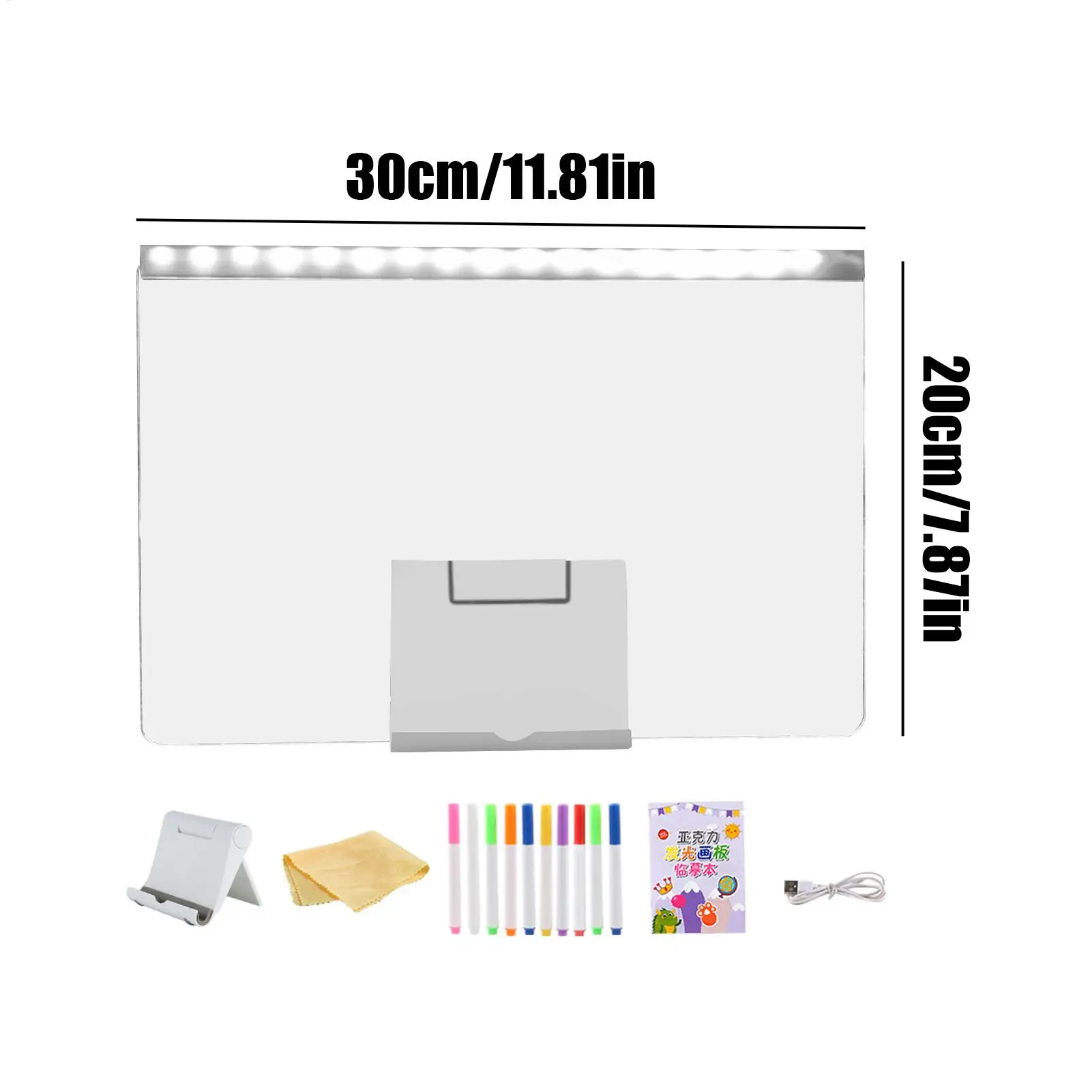 LED-notitiebord USB-plug-in schrijfblok Uitwisbaar LED-prikbord met markers voor jongens Meisjes Schoolwoonkamer Thuiswerkplek
