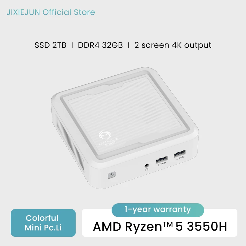 Новый Genmachine AMD Ryzen 3550H Up to Mini PC DDR4 8G RAM NVME 256G SSD Wifi5 BT 4.2 Игровой компьютер RX Игровой компьютер ПК