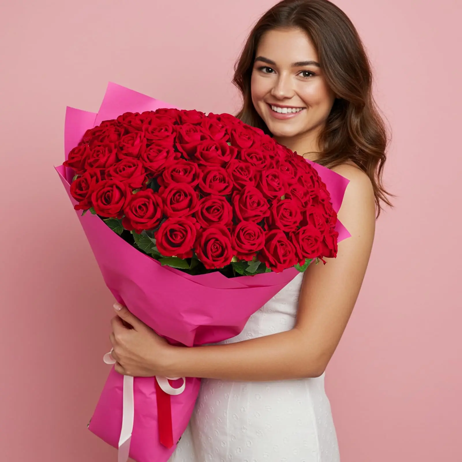 الورود الاصطناعية مع سيقان طويلة الورود وهمية الزهور ديكور منزلي للزفاف باقة الزفاف لتقوم بها بنفسك ترتيب الطاولة هدية عيد الحب #3