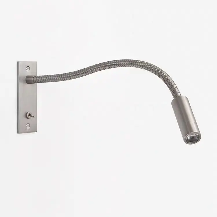 Industrial Nickel Chrome Recessed LED Wall Sconce Gooseneck Wall Spotlight with Switch for Hotel Picture Project Museum Gallary