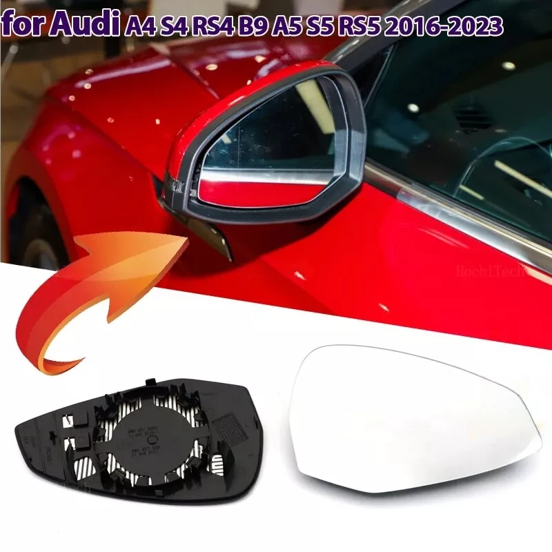 Side Heated Electric Wide Angle Wing Mirror Glass For Audi A4 S4 RS4 RS 4 B9 A5 S5 RS6 RS 5 2016-2023 Accessories