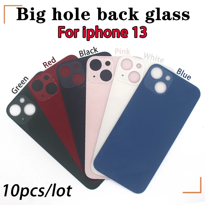 10pcs/Lot For iPhone 13 Pro Max Back Glass For iPhone 13 mini Battery Cover Original Colour Back shell big hole rear glass image 4