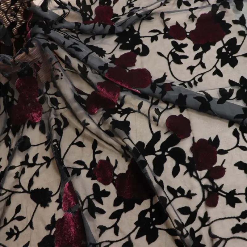 

Woven brocade viscose printed mottled and burned velvet fabric sleeping dress cheongsam