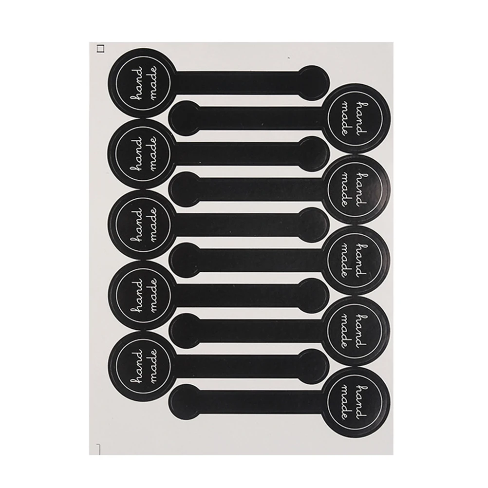 

50 Sheets Stickers H made Letter Design Adhesive Dots Scrapbook Sealing Sticker For Baking Gift Tags Bag Decor