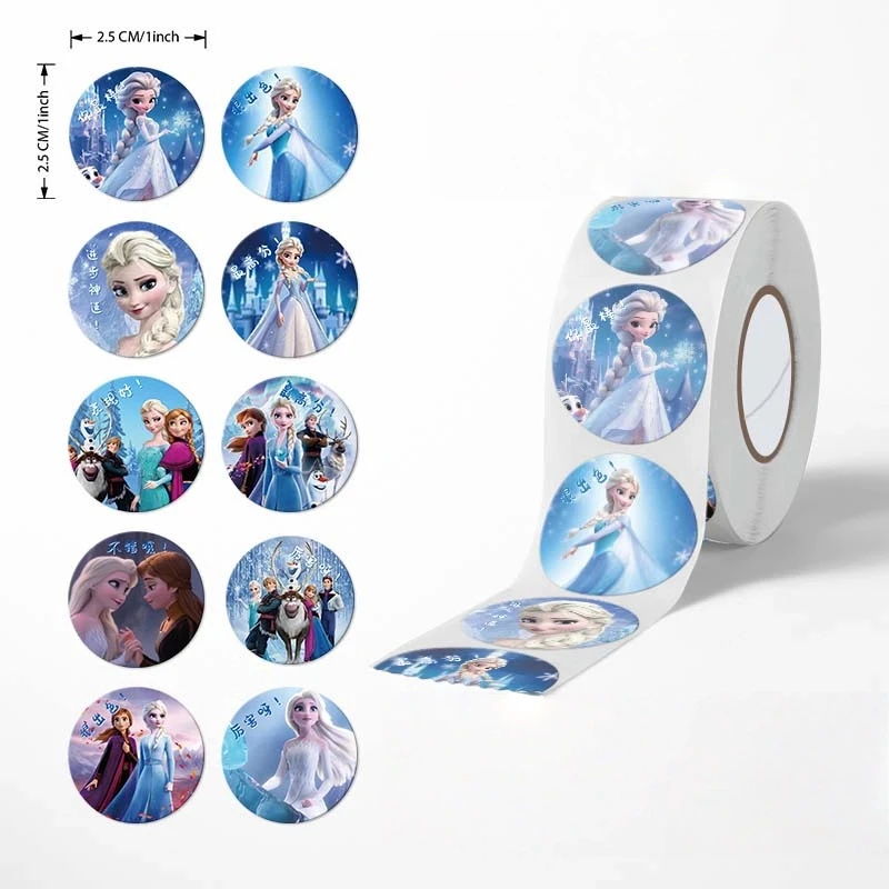 500 قطعة ملصقات المجمدة أنيمي إلسا الأميرة ختم التسمية الديكور الكرتون الأطفال حفلة الحلوى ملصق لفة هدية ملصق #5