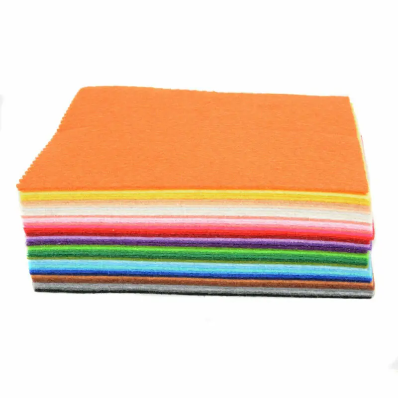 10/40Pcs Soft Felt Fabric Non-woven Felt Fabric Sheet Patchwork DIY Sewing Dolls Crafts Accessories Material