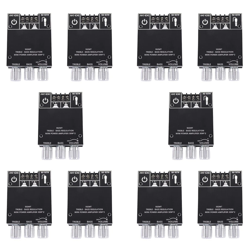 

10X ZK-502MT Bluetooth 5.0 Subwoofer Amplifier Board 2.0 Channel High Power Audio Stereo Amplifier Board 2X50W Bass AMP