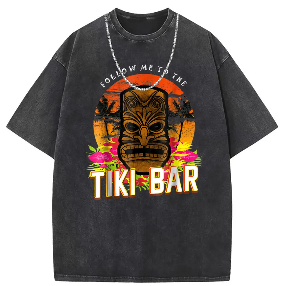 Follow Me To The Tiki Bar Men Tshirts Vintage Cotton Boys Comics Sweatshirts Man Unisex Holiday Newest Sportswears Long Sleeves