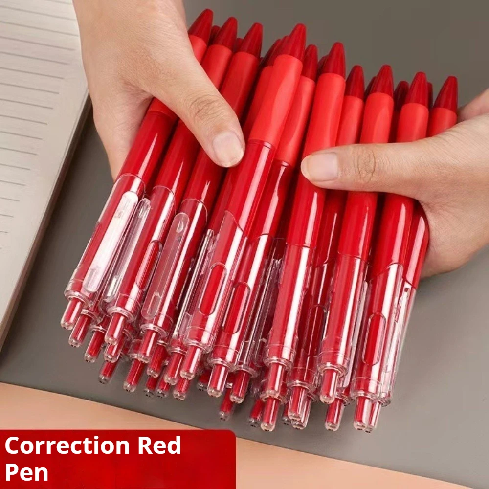 

20pcs Red Practice Pens, Error Correction Pens 0.5mm, Smooth Teacher for Marking and Grading Homework, Neutral Pens, Red Pens