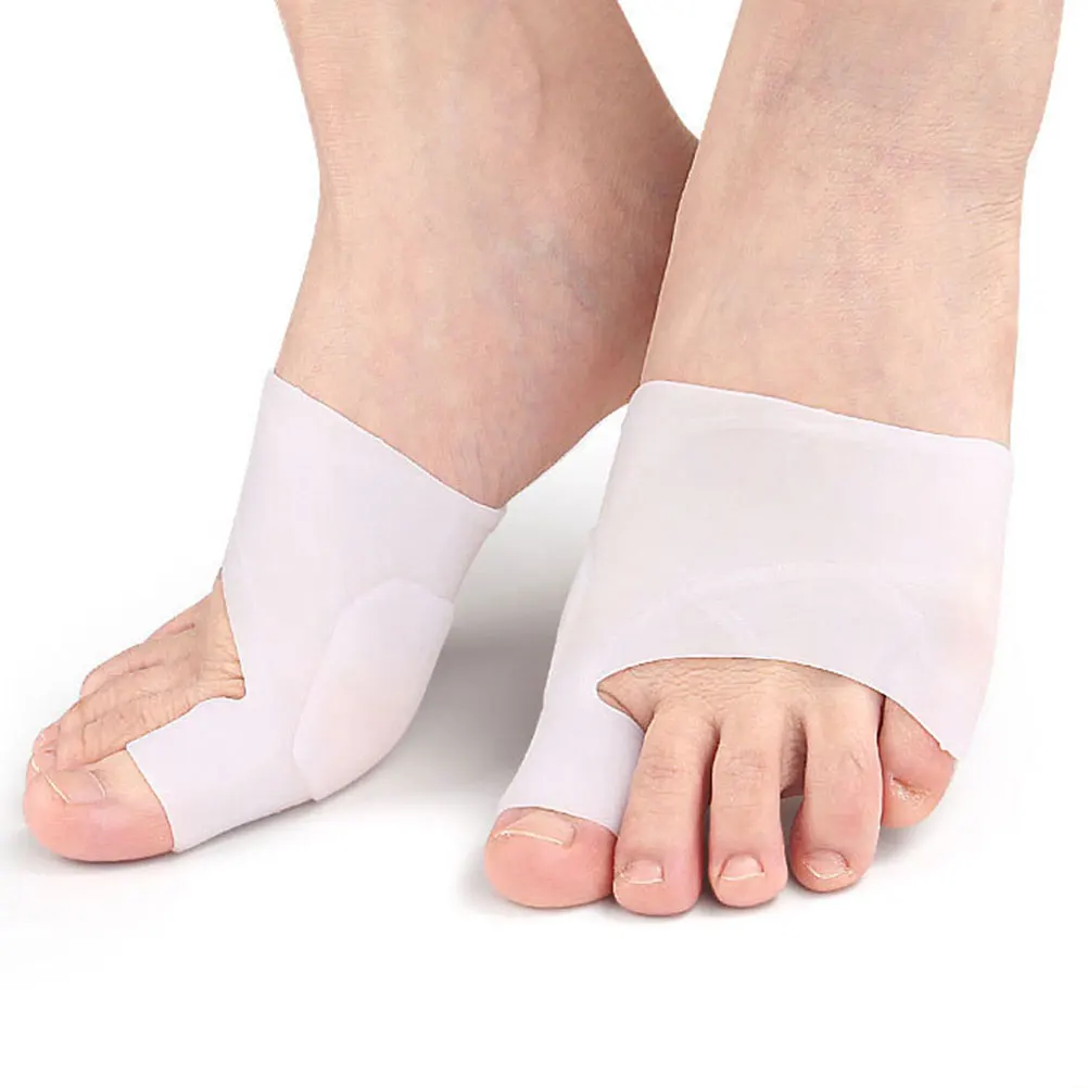 

2 пары силиконовых рукавов для большого пальца стопы, разделитель большого пальца стопы, многоразовый разбрасыватель стопы, регулируемая поддержка, удобные гелевые чехлы на пальцы ног