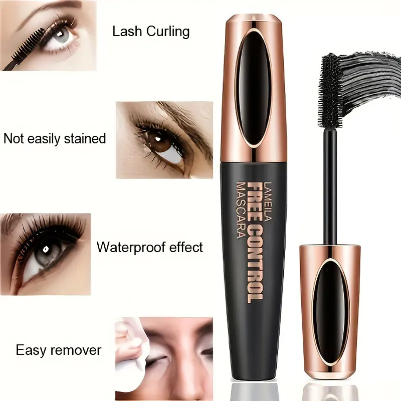 Mascara à cils en Fiber de soie 8d, imperméable, épais, allongeant, bouclé, longue Extension noire
